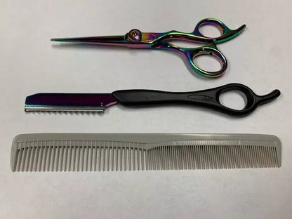 Barber Razor Scissor With Comb And Hair Shaper